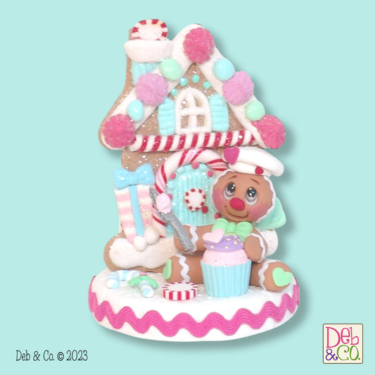 Gingerbread Clay Figure with Gingerbread House & Cupcake  - 2