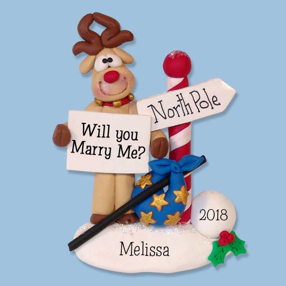 Rudolpph The Reindeer North Pole - HANDMADE Polymer Clay Ornament - Personalized Christmas Ornament - Limited Edition