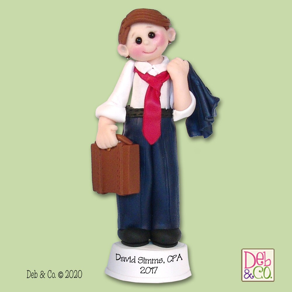 Male ATTORNEY / Law / Business Handmade Polymer Clay Personalized Christmas Ornament