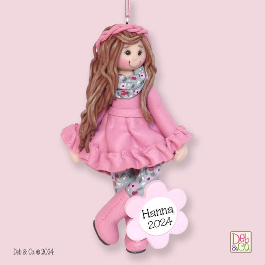Custom Little Girl ornament from photograph HANDMADE POLYMER CLAY Ornament - Personalized Christmas Ornament in Custom Gift Box