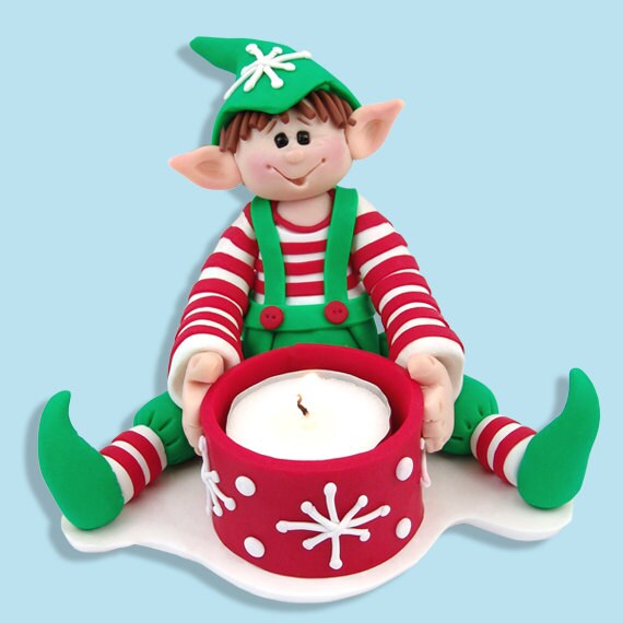 Polymer Clay Handmade Elf Tea Light / Candle