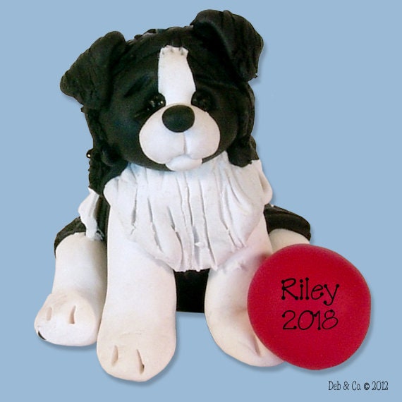 Personalized Border Collie Christmas Ornament - Personalized Dog Christmas Ornament HANDMADE Polymer Clay - Custom Ornaments