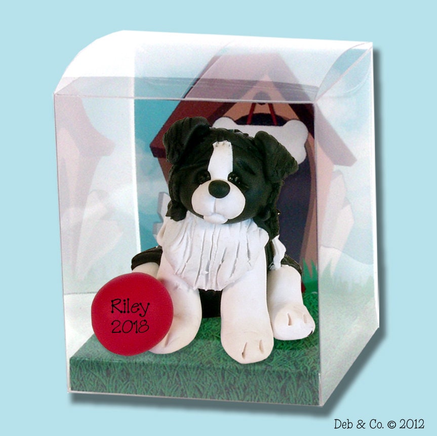 Personalized Border Collie Christmas Ornament - Personalized Dog Christmas Ornament HANDMADE Polymer Clay - Custom Ornaments
