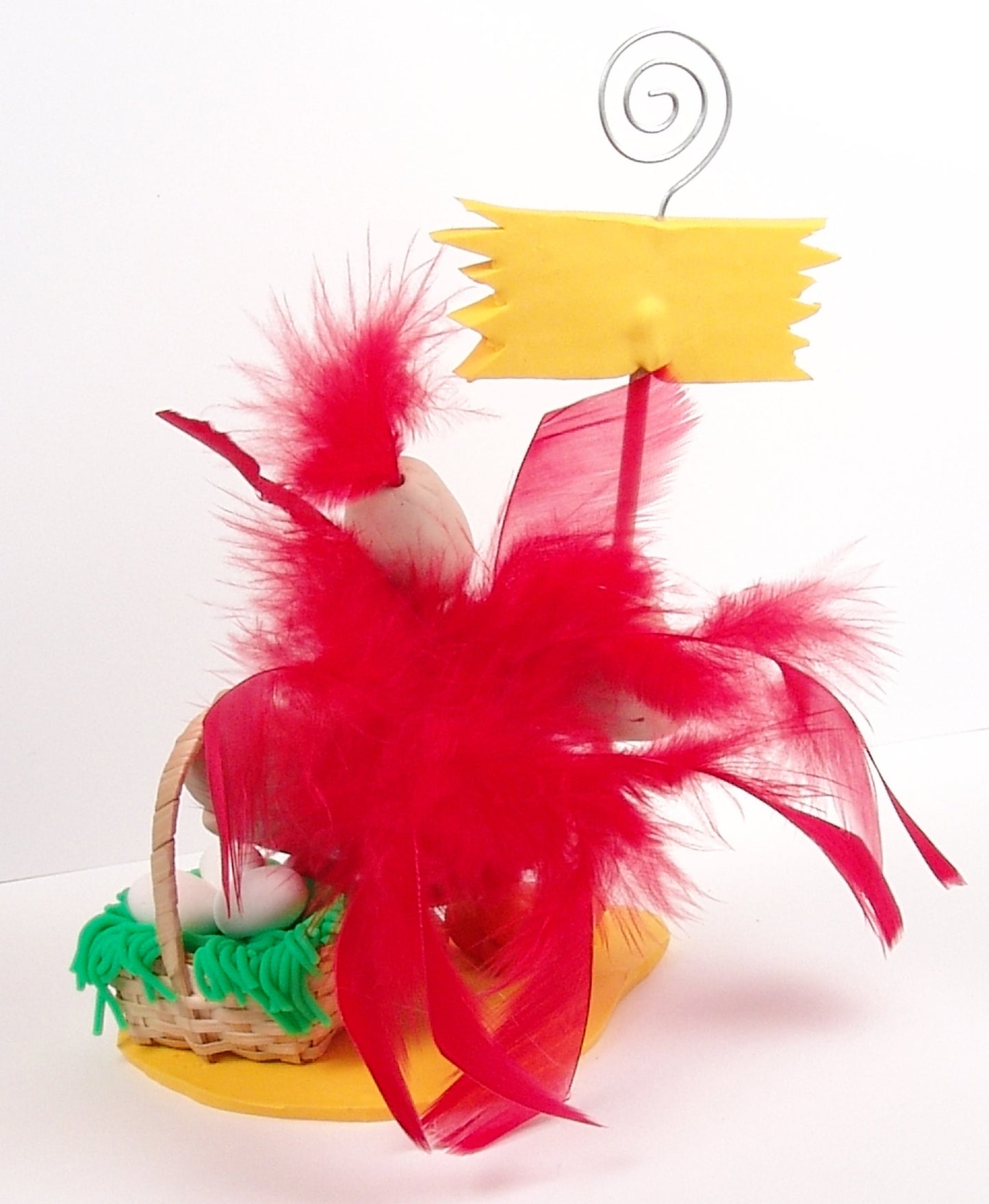 Half Baked Hen Recipe Holder, HANDMADE POLYMER CLAY,  Personalized Christmas Ornaments, Personalized Photo Holder, Rooster Figurine, Rooster