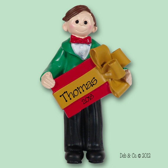 Personalized Christmas Ornaments Giggle Gang Boy in Christmas Outfit, Gift for Little Boy, Personalized Ornaments, Little Boy's Gifts, RESIN