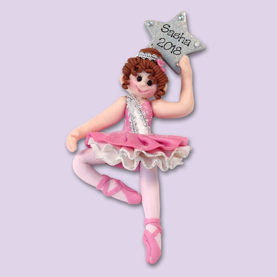 BALLERINA Ornament, Ballet Ornament, Personalized Christmas Ornament, Handmade Polymer Clay Ornament, Custom Ornaments, Dance, Dancing