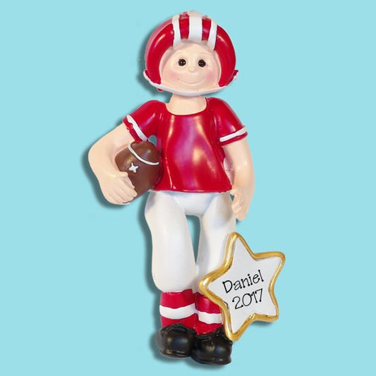 Personalized Boy Football Player Ornament, Football Ornament Personalized, Personalized Christmas Ornaments, Football Ornaments