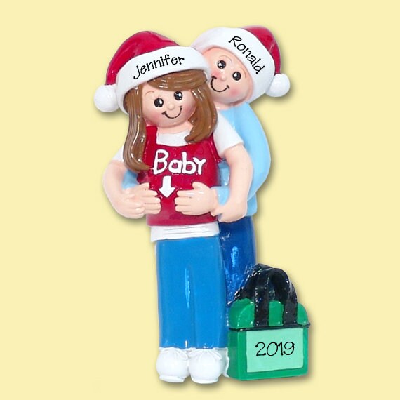 Pregnant Couple Ornament, Expecting Personalized Christmas Ornaments