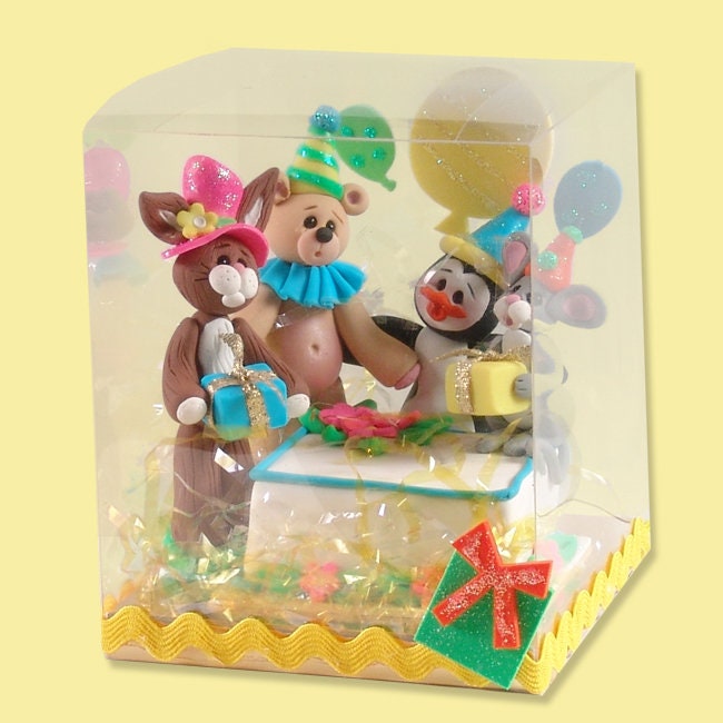 HANDMADE Polymer Clay BIRTHDAY Cake Figurine - Cake Topper - Limited Edition