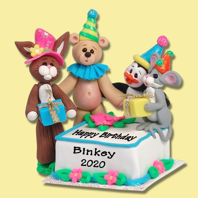 HANDMADE Polymer Clay BIRTHDAY Cake Figurine - Cake Topper - Limited Edition