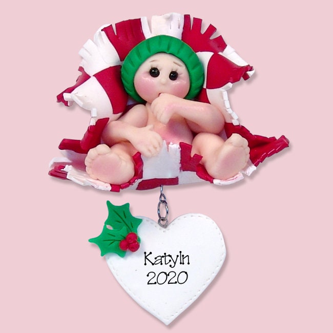 Baby's First Christmas - BOY or GIRL - Handmade Polymer Clay Personalized Christmas Ornament