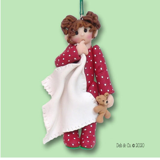 Little Girl / Toddler  HANDMADE POLYMER CLAY Ornament - Personalized Christmas Ornament in Custom Gift Box