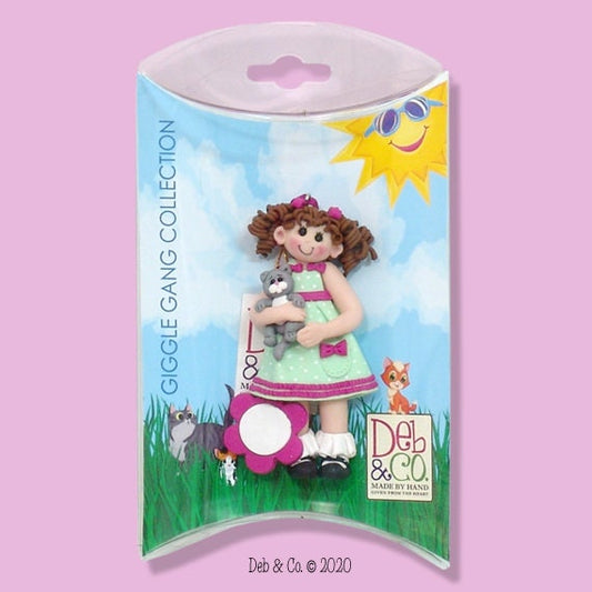 Girl with Kitten Cat HANDMADE POLYMER CLAY Ornament - Personalized Christmas Ornaments in Custom Gift Box