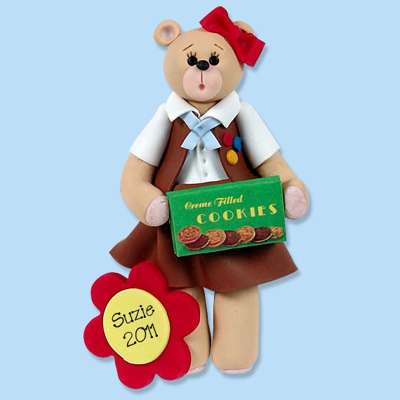 Personalized Brownie Ornament, Brownie Belly Bear Christmas Ornament, HANDMADE Polymer Clay, Personalized Christmas Ornaments