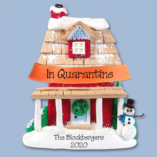 Quarantined at Home Covid-19 Pandemic / Cornavirus HANDMADE Polymer Clay Home Quarantine Family  Personalized Christmas Ornament SHIPS NOW!