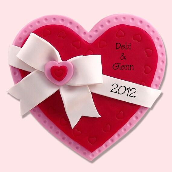 Valentine SWEET HEART Personalized Handmade Polymer Clay Ornament