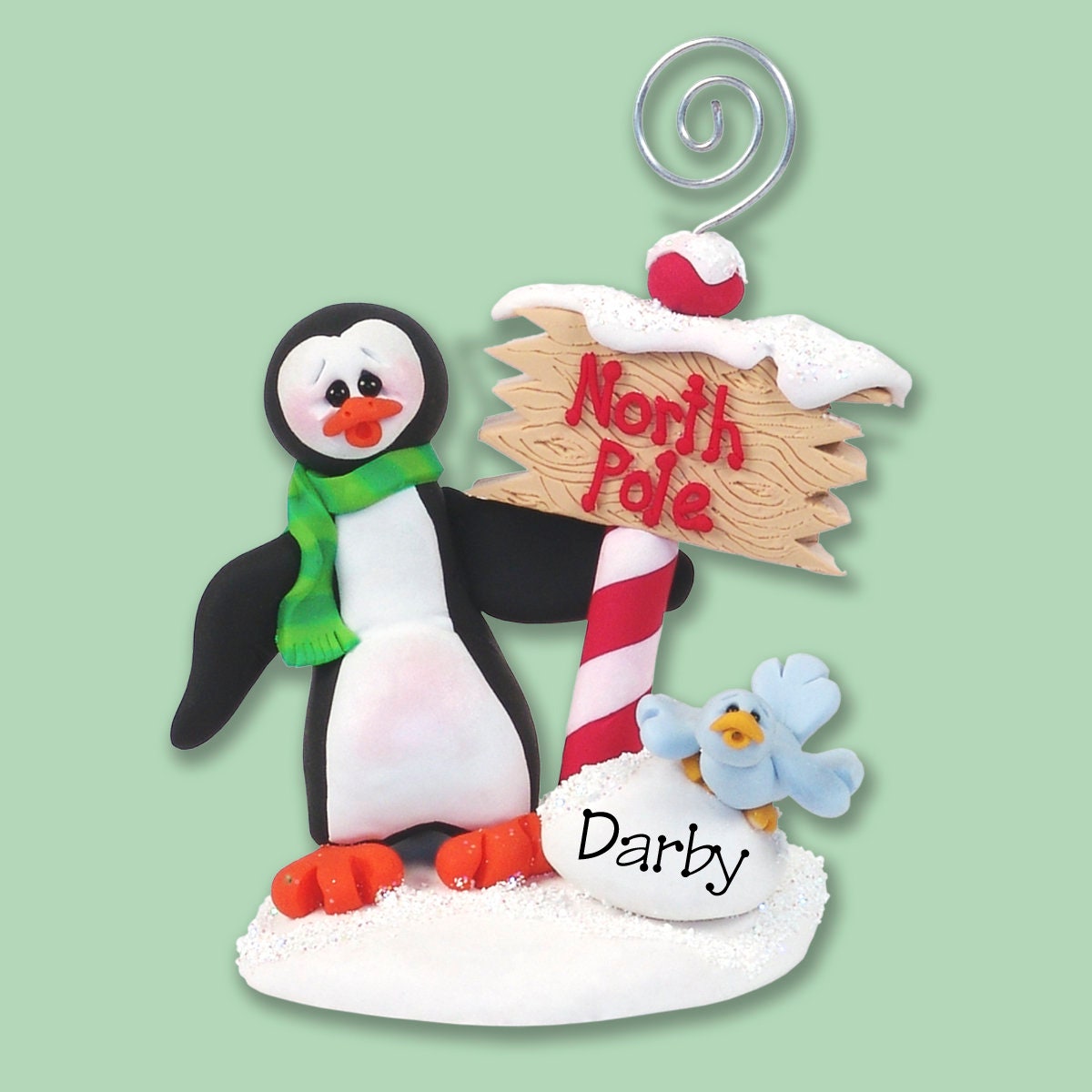 Petey Penguin Photo Holder / Place Card Holder - HANDMADE Personalized Photo Holder