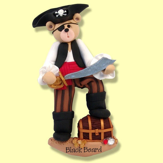 Personalized Pirate Ornament - HANDMADE POLYMER CLAY Personalized Christmas Ornament