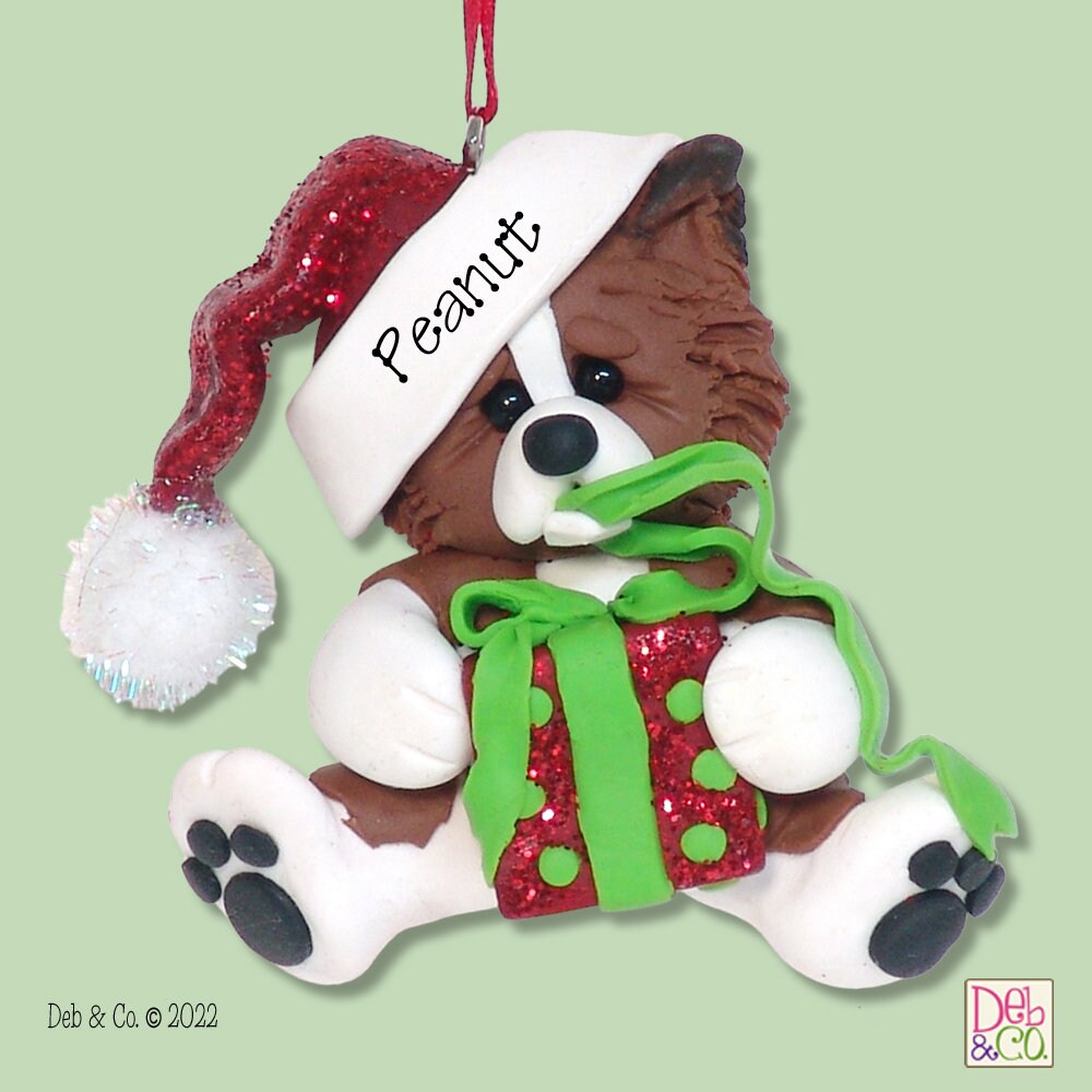 CUSTOM Puppy Dog Ornament from Photo  HANDMADE Polymer Clay Personalized Christmas Ornament