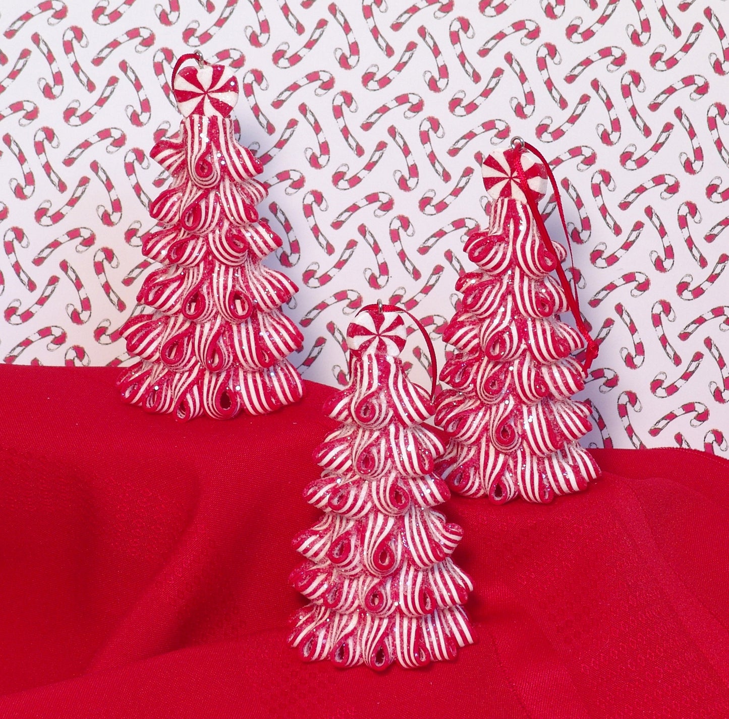 Peppermint Christmas Tree Handmade from Polymer clay