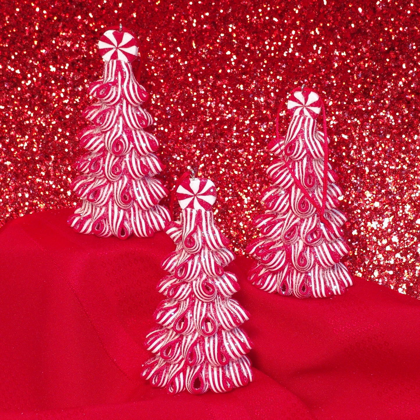 Peppermint Christmas Tree Handmade from Polymer clay