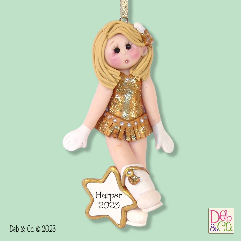 DRILL TEAM Handmade Polymer Clay Personalized Christmas Ornament-Figurine - Personalized Dancer Ornament by Deb & Co.