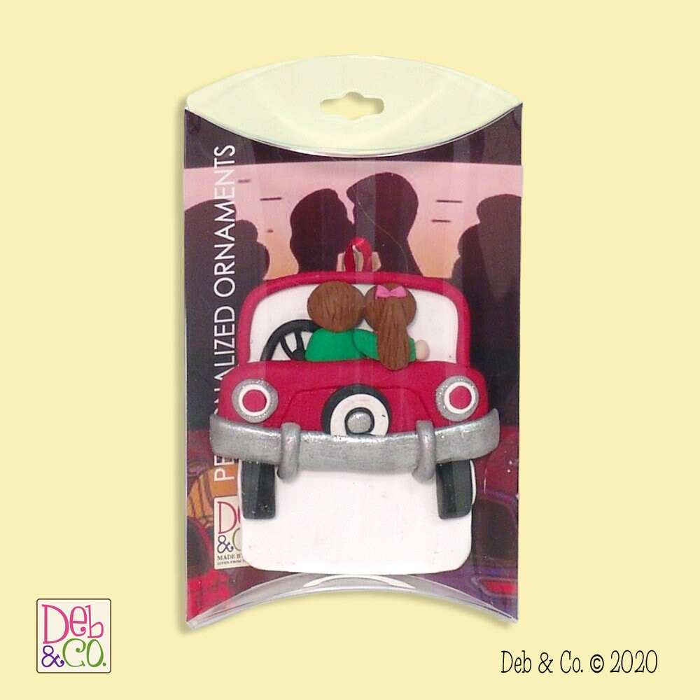 Parking Couple Personalized Couples Christmas Ornament, HANDMADE POLYMER CLAY