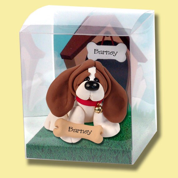 Basset Hound  / Personalized Dog Ornament / Puppy / Handmade Polymer Clay Personalized Christmas Ornament