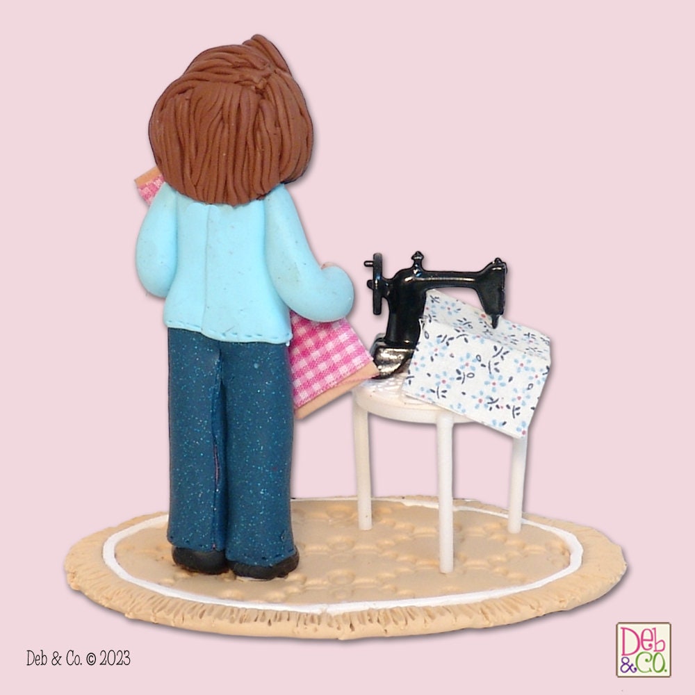 Sophie's Sewing Room Handmade Polymer Clay Figurine - Tier Tray Decor