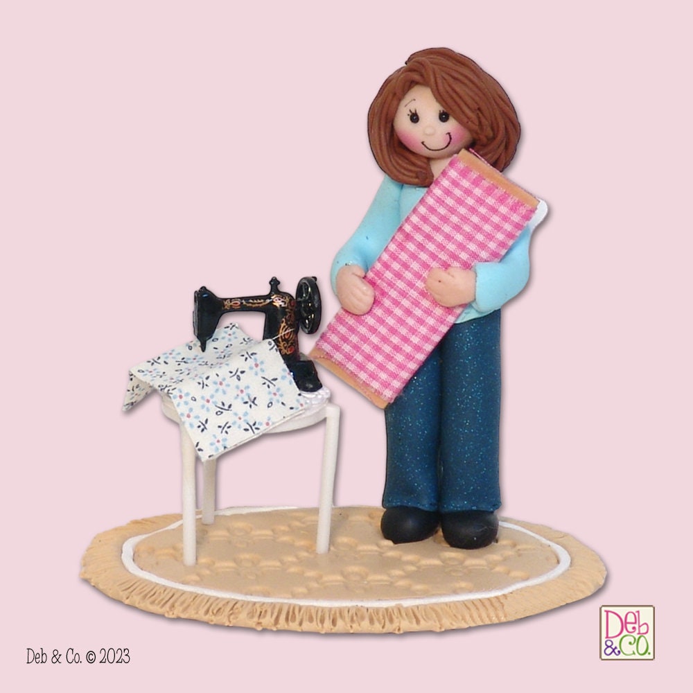 Sophie's Sewing Room Handmade Polymer Clay Figurine - Tier Tray Decor