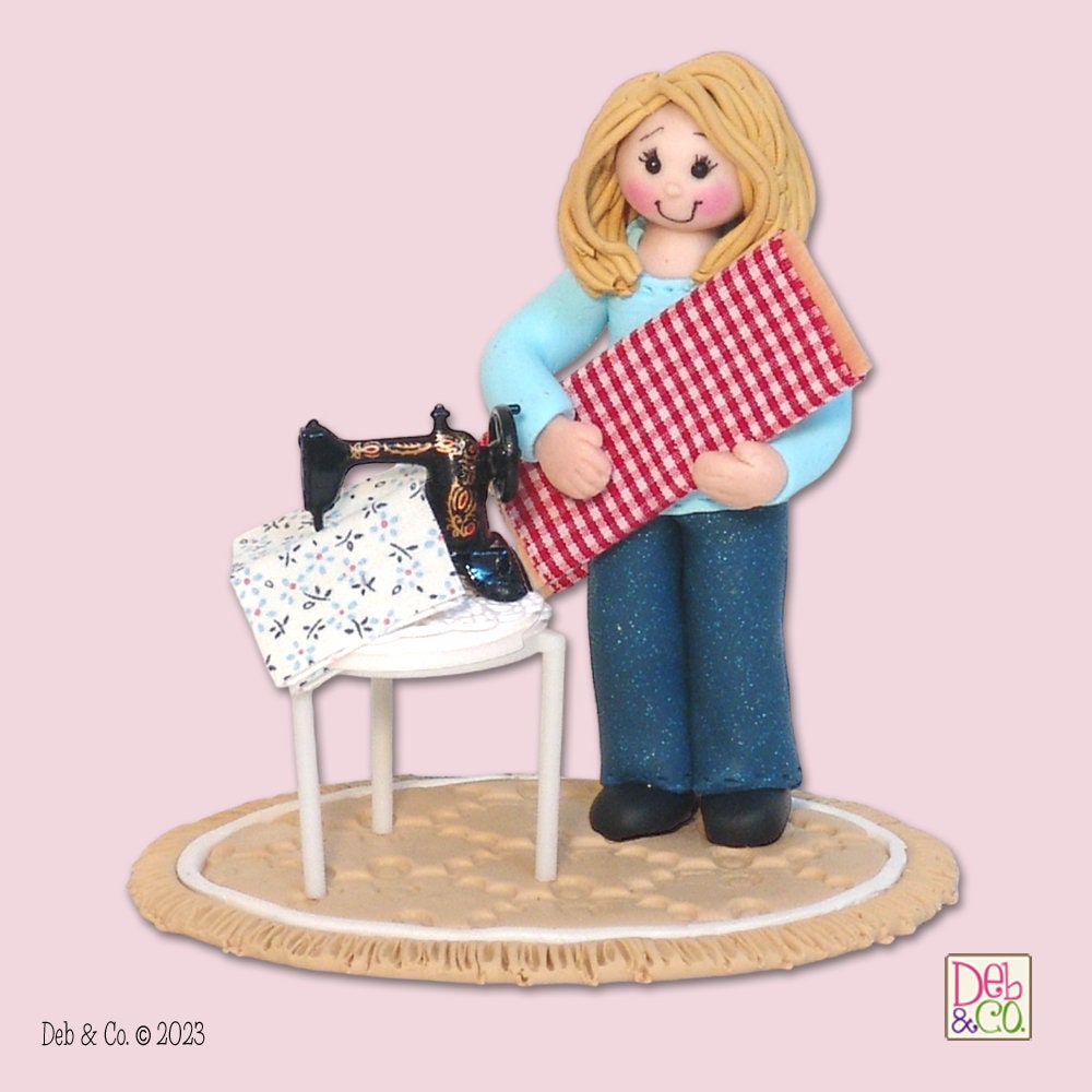 Sophie's Sewing Room Handmade Polymer Clay Figurine - Tier Tray Decor