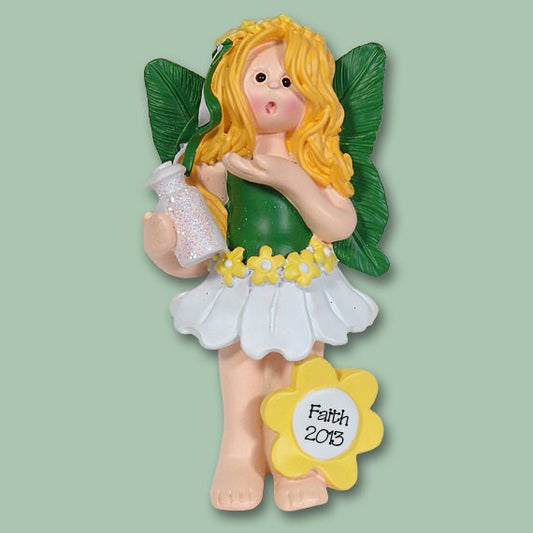 Faith the Forest FAIRY Hand Painted RESIN Personalized Christmas Ornament