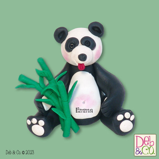 Personalized Panda Bear - Handmade Polymer Clay