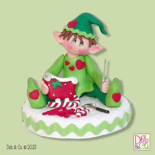 Tommy the Toy Maker Elf HANDMADE  Polymer Clay Elves Christmas Decor