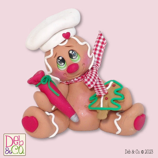 Gingerbread Clay Figure HANDMADE POLYMER CLAY Christmas Figurine - Tiered Tray Decor