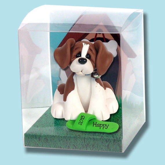 BEAGLE Personalized Dog Christmas Ornament HANDMADE Polymer Clay