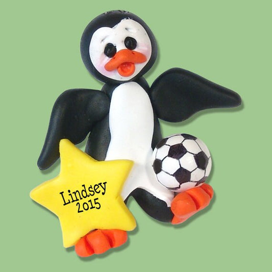 Personalized Christmas Ornaments - Personalized Soccer Ornament- Handmade Polymer Clay Soccer Player - Custom Ornaments