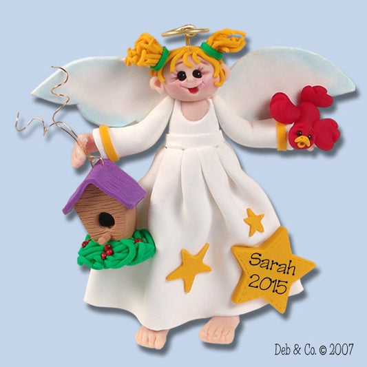 Angelina Angel HANDMADE Polymer Clay Personalized Christmas Ornament