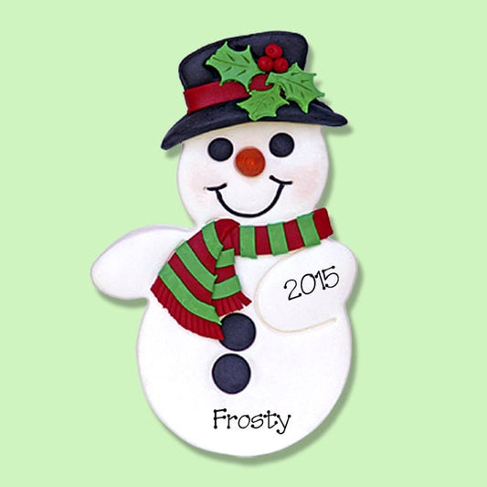 Frosty the Snowman HANDMADE POLYMER CLAY Personalized Christmas Ornament